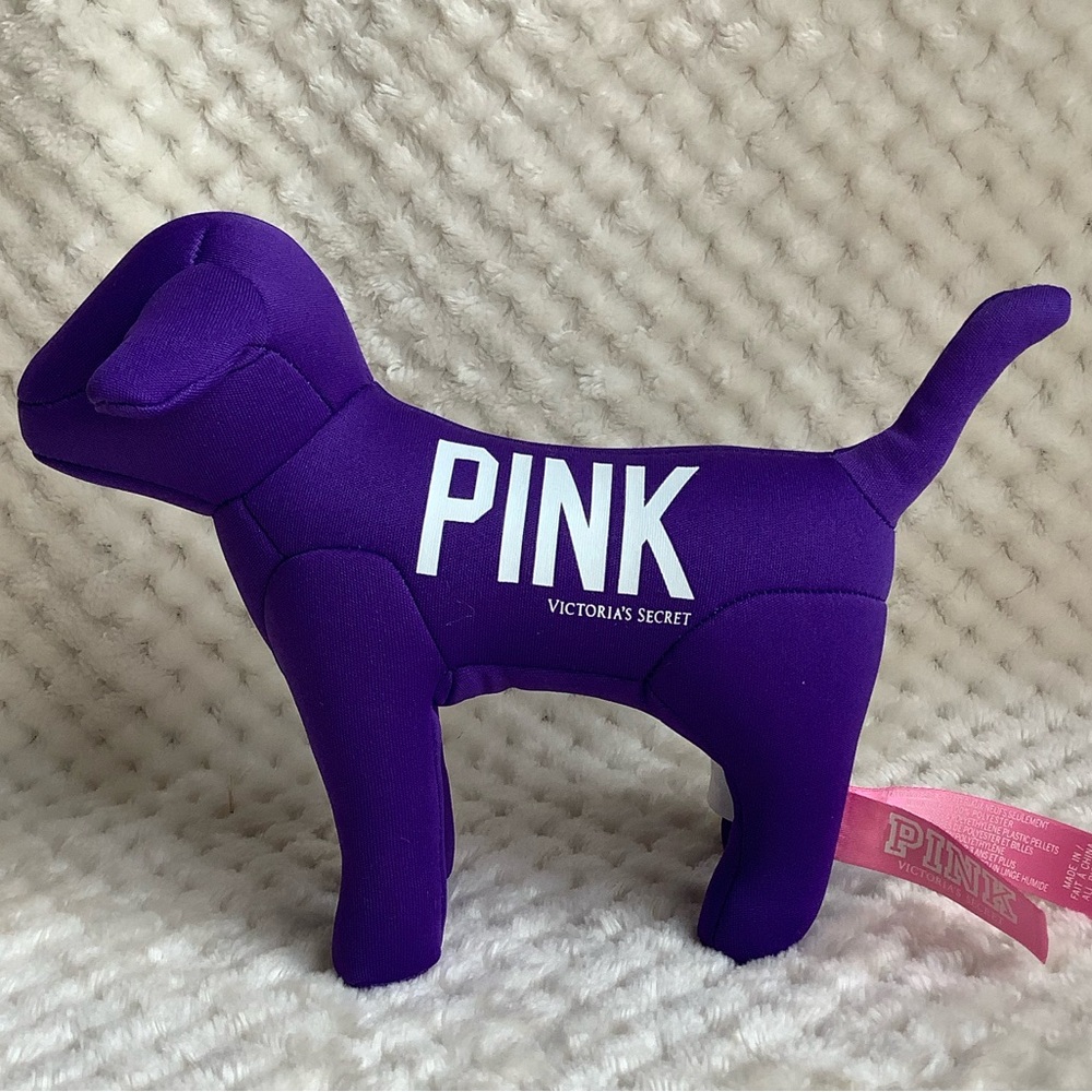 Pink Victorias Secret 1986  Purple Plush Puppy Dog Stuffed Animal Toy